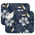thumbnail image 1 of 2pcs Hawaiian Beach Kitchen Drying Mat 3-Layer Thick Microfiber Dish Pad Heat Resistant Colorful Jungle Leaves Print Machine Washable, 1 of 4