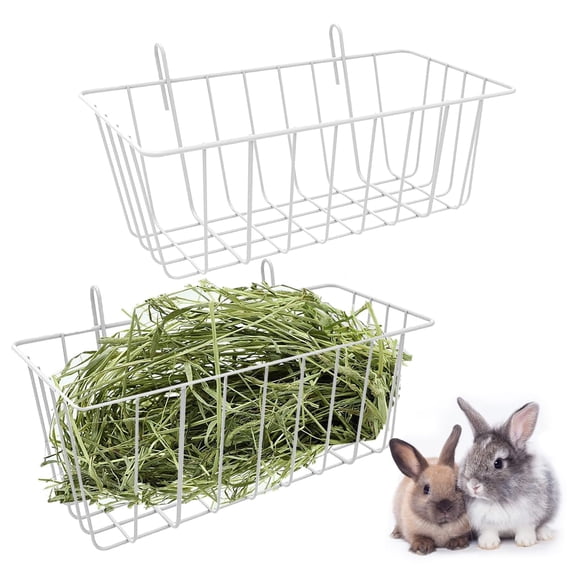 2pcs Hay Feeder Rabbit Cage Hay Holder, Metal Cage Food Supplies Storage Racks, Decorative Pets Guinea Animal Bunnies Container