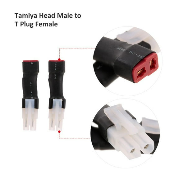 2pcs Head Male to Deans Style T Plug Female Connector Adapter Convertor
