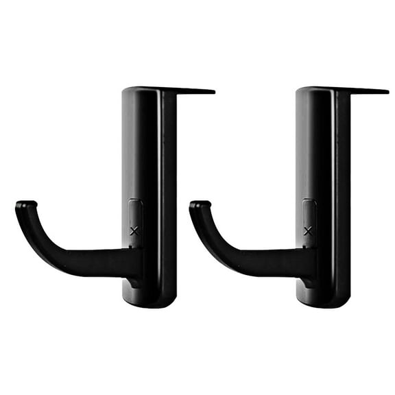 2pcs Headphone Holder Hooks Self-adhesive Headset Rack Hanger for Internet Cafe Home (Black)