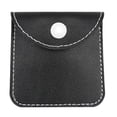thumbnail image 1 of 2pcs Headphone Storage Bag Button Closure Thickened PU Leather Headphone Protection Pouch Black, 1 of 4