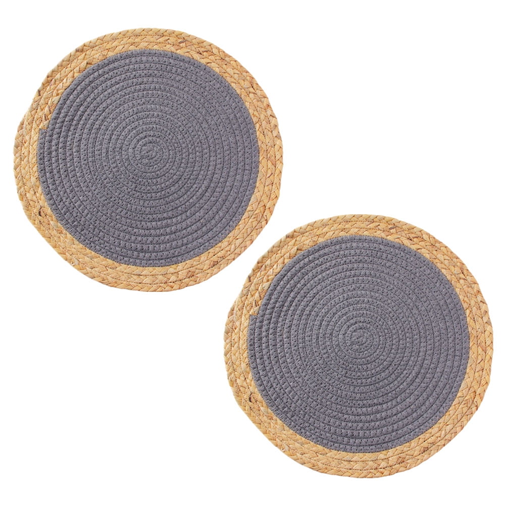 ONAPARTER 2pcs Heat Insulated Placemat Table Placemats Straw Braided