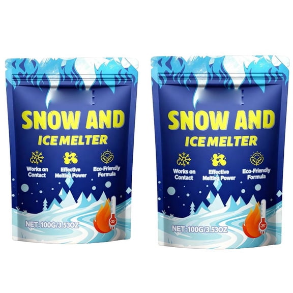 2pcs Heat Snow & Ice Melter, Heat-Generating Pellets, Non-Staining Melt Pet-Friendly Ice Remover for Driveway, Concrete, Sidewalk, and Outdoor Spaces