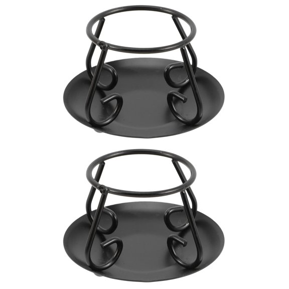 2-Pack Heavy Duty Metal Cauldron Pot Stand Cooking Trivet Holder Round Rack for Kitchen and Outdoor Use
