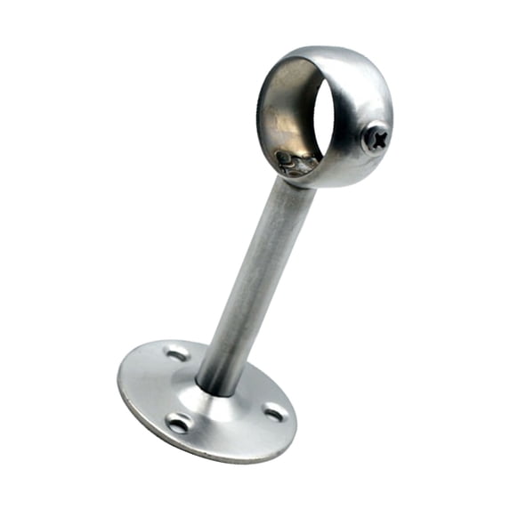 2pcs Heavy Duty Curtain Rod Brackets Silver/Black Stainless Steel Holders Set