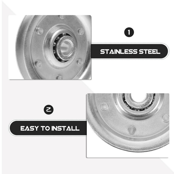 2pcs Heavy Duty Garage Door Pulley 3 Inch 200lb Load Capacity Overhead Sectional Garage Door Track Cable Wheels Replacement Hardware For Replacing