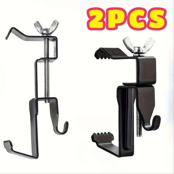 2pcs Heavy Duty Stainless Steel Brick Wall Clips - No Drill Outdoor Hooks for Hanging Decorations and Tools