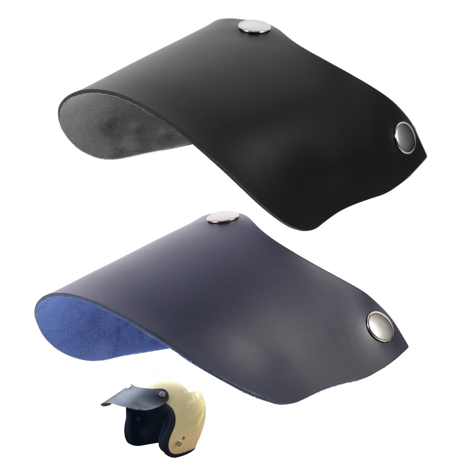 2pcs Helmet Visor Motorbike Helmet Leather Rain Visor Cycling Helmet