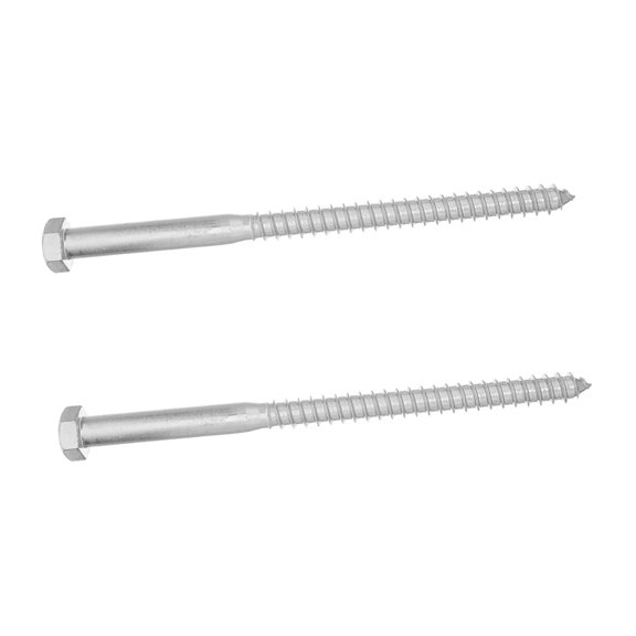 2pcs Hex Head Lag Screws Galvanized Carbon Steel Heavy Duty Wood Screws for Timber Logs with Easy Insertion and Minimized Crack Risks, for Professional Construction and Deck