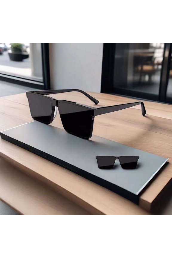 2pcs High-Definition Polarized Sunglasses for Men, Square Sunglasses for Driving, High-Quality UV Protection Glasses, Unisex Couple Style