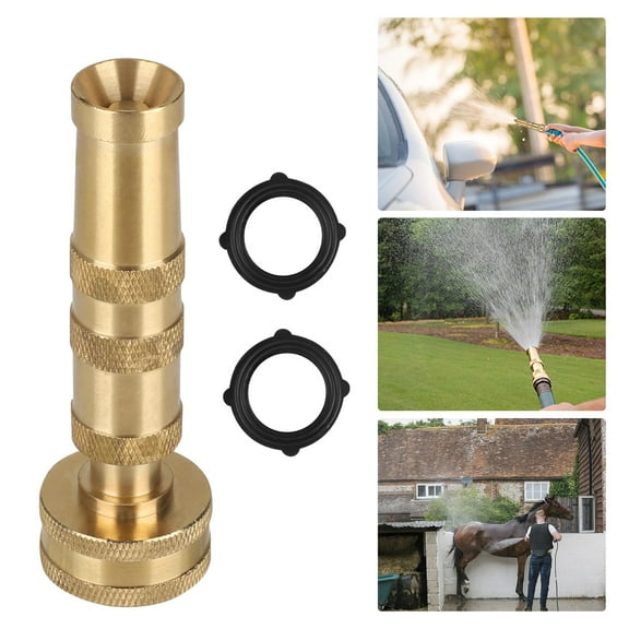 2pcs High Pressure Hose Nozzle, Lead-Free Brass Nozzle for Car and Garden, Heavy Duty Adjustable Twist Water Sprayer from Spray to Jet, Solid Brass Hose Nozzle for Standard Hose