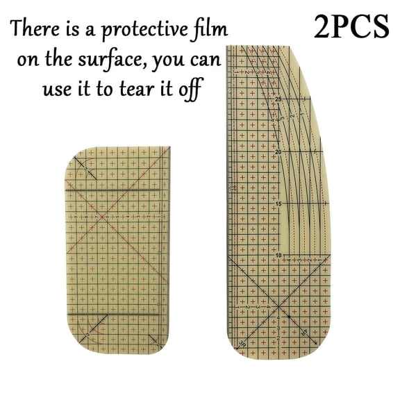 2pcs High-Temperature Resistant Ironing Guide Rulers for Fabric & Patchwork - Adjustable Heat-Resistant Plastic Rulers for Precise Hemming & Edging
