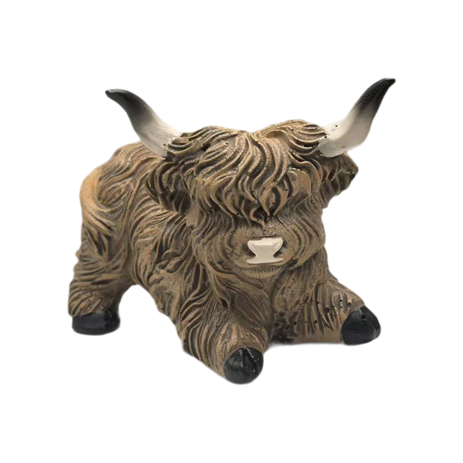 2pcs Highland Cow Figurines for Home,3.9/3.15Inch Highland Cows Decor