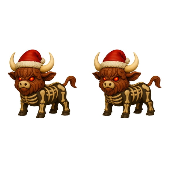 2pcs Highland Cow Figurines Resin Sculpture Desktop Ornament - Cute Animal Statue for Home Desk Shelf Farmhouse Decor, Office Tiered Tray Spring Calf Herd Decoration Gifts for Women Men Kids