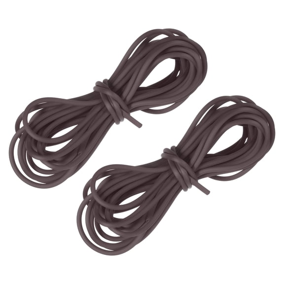 2pcs Hollow Rubber Cord Tubing 1/8" Dia 16ft Rubber Tube for Jewelry DIY Craft Necklaces Bracelet, Coffee