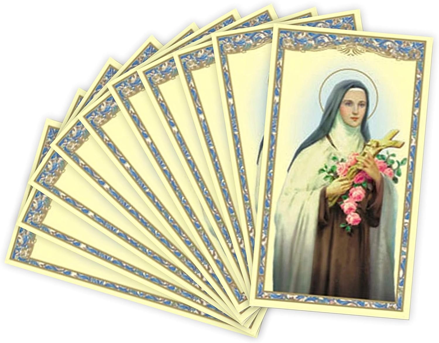 2pcs Holy Card St. Thérèse of Lisieux Cardstock Card with Prayer to