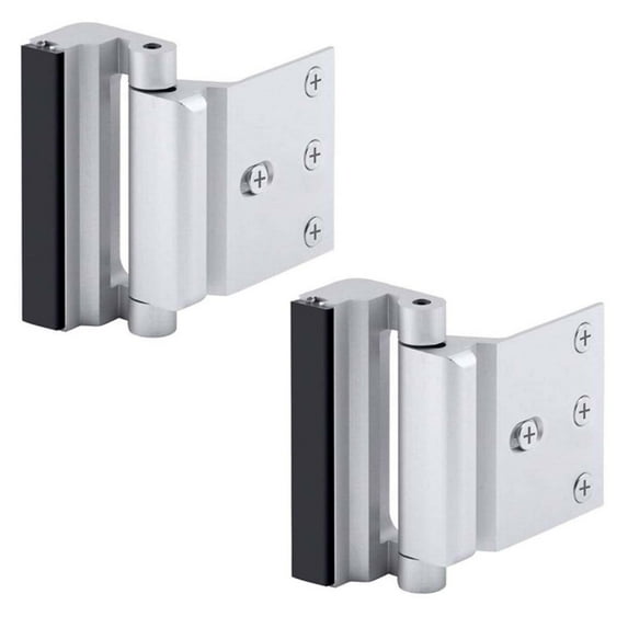 2pcs Home Security Door Lock with 8 Screws, Childproof Door Reinforcement Lock, for Inward Swinging Door, Upgrade Night Lock