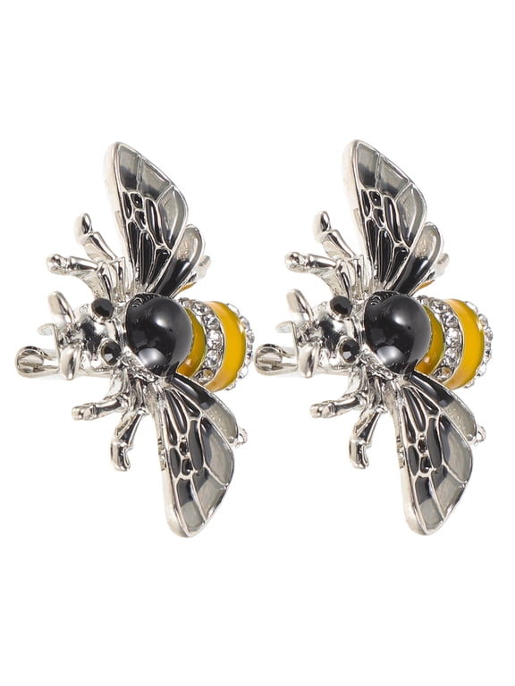 2pcs Honey Bee Brooch Decorative Brooch Lapel Pin Breastpin Clothing Accessory