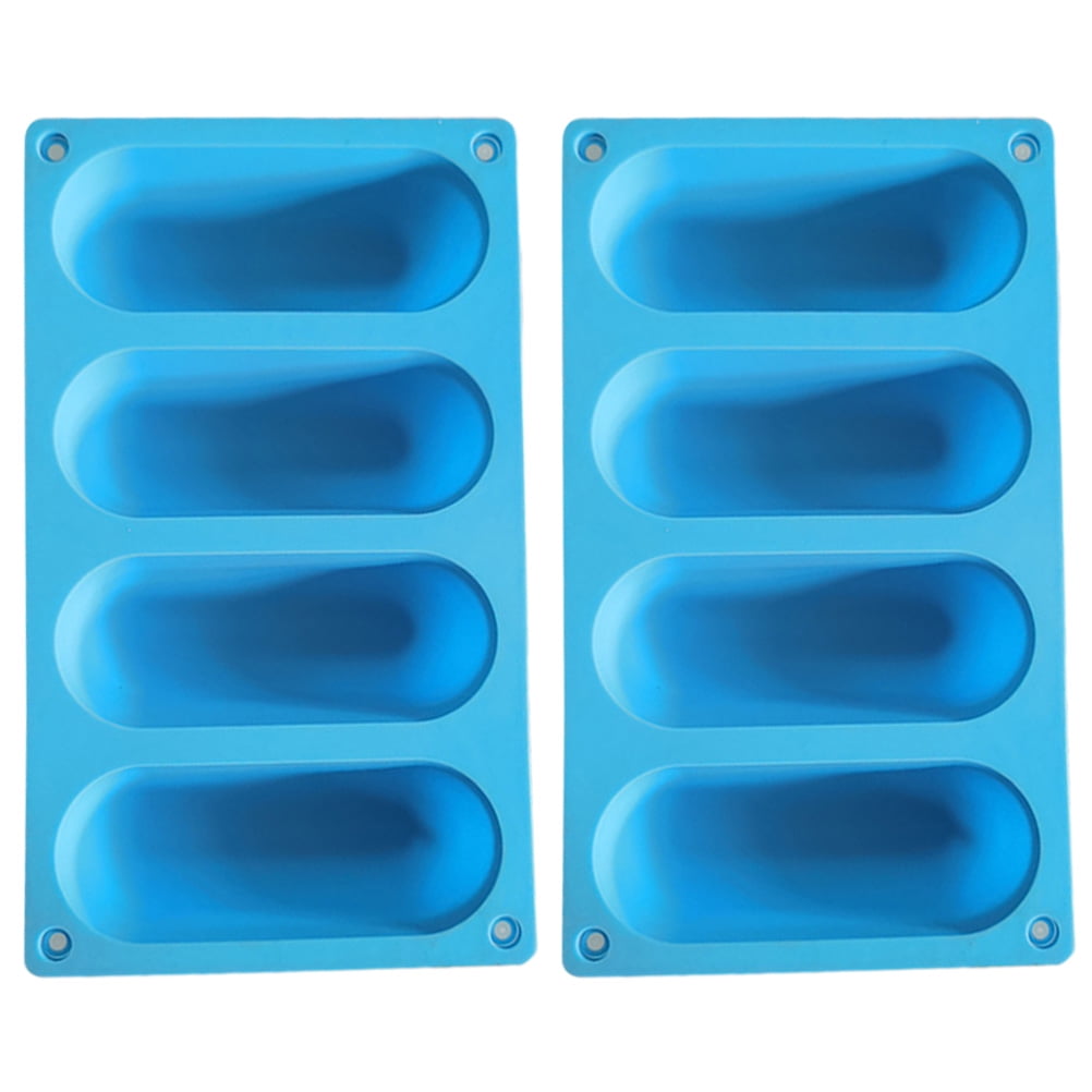 2pcs Hot Dog Bun Pan Silicone Hot Dog Bun Mold Sausage Mold Bread