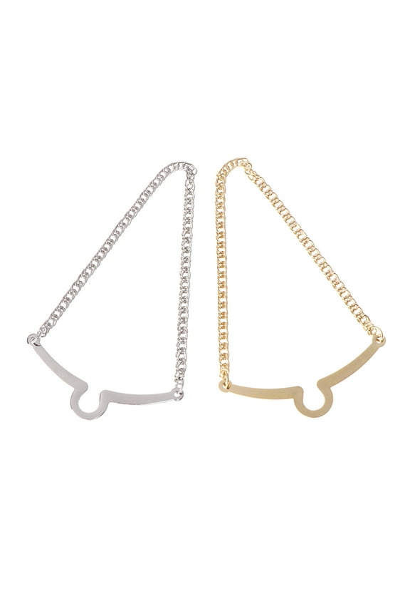 2pcs Hot Sale Men Tie Chain Gold Silver Alloy Fashion Bowtie Suit Shirt Jewelry