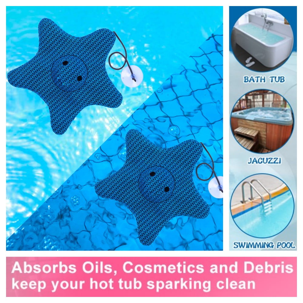 2pcs Hot Tub Scum Absorber Reusable Hot Tub Oil Absorbing Sponges for