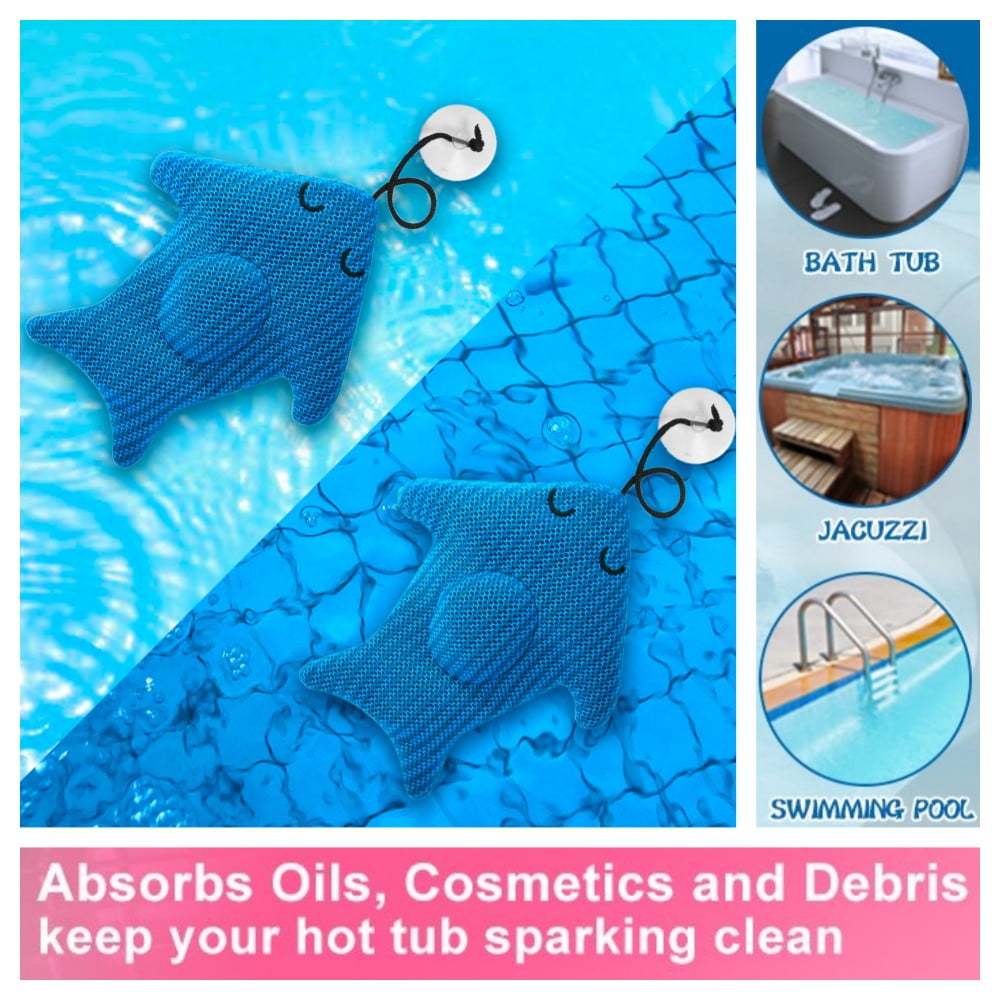 2pcs Hot Tub Scum Absorber Reusable Hot Tub Oil Absorbing Sponges for