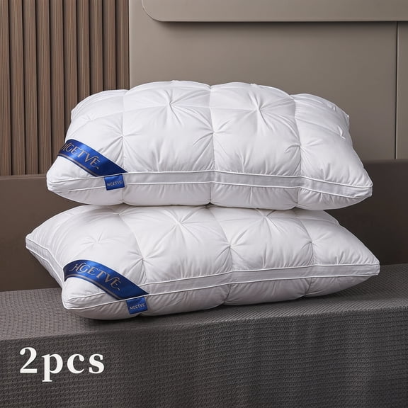 2pcs Hotel-Grade Premium Sleeping Pillows,Cool Summer Pillows, Moisture-Absorbent & Breathable,Fluffy and Soft,Relieves Cervical Pressure for Deep Sleep,Ideal Gift Choice,Pearl White,Size:19"*29"