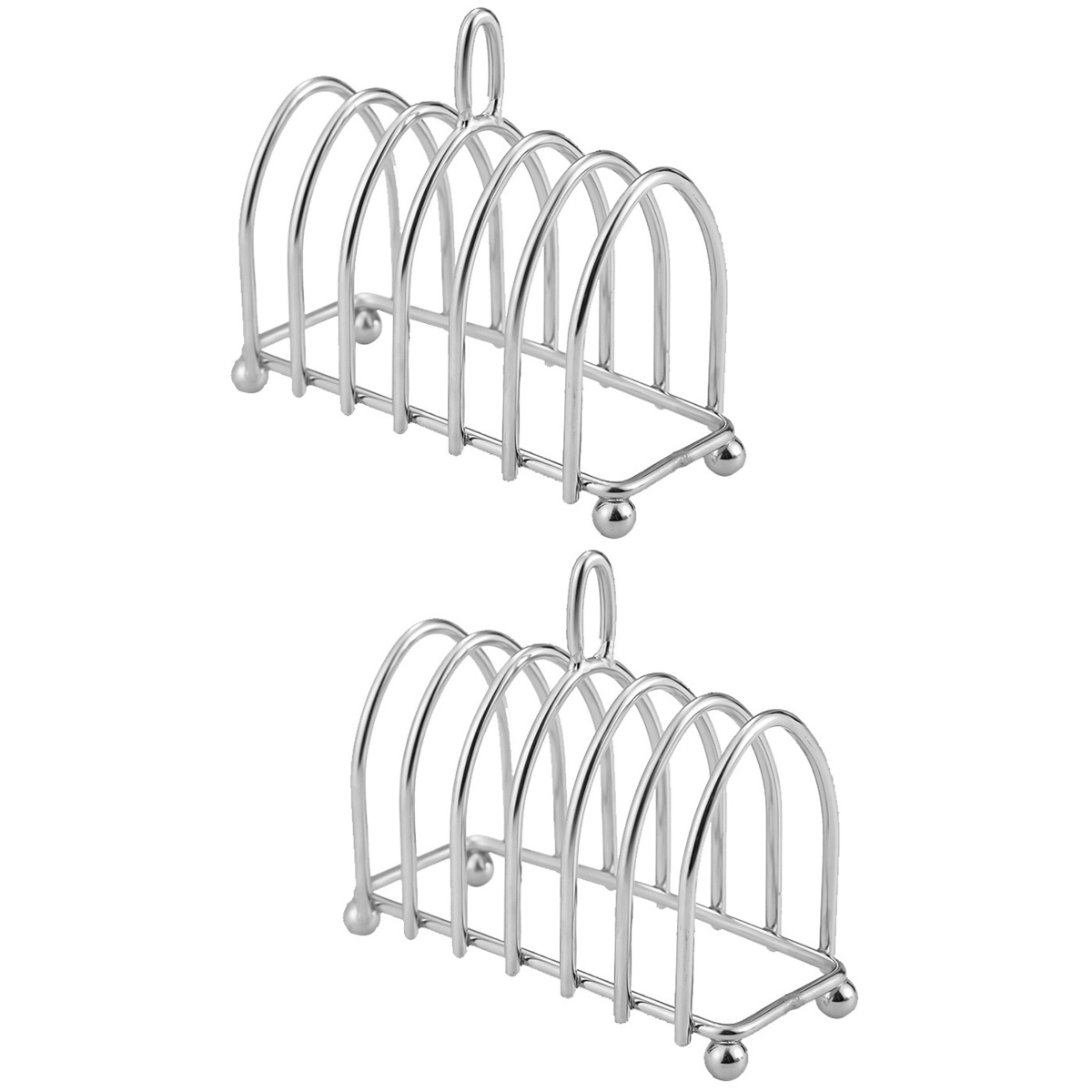 2pcs Household Toast Rack Stainless Steel Bread Rack Desktop Toast