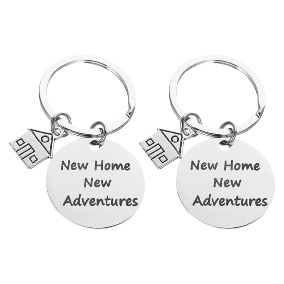 HOMEMAXS Stainless Steel Keychains with Exquisite Workmanship and Silver Color for Keys 2pcs
