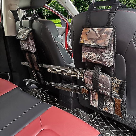 2pcs Hunting Seat Back Gun Rack Camo Backseat Gun Sling Bag with Storage for Car Jeep