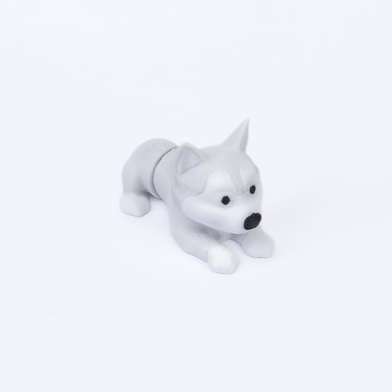 2pcs Husky (Gray) 6cm 3d printed simulation puppy animal figurine model