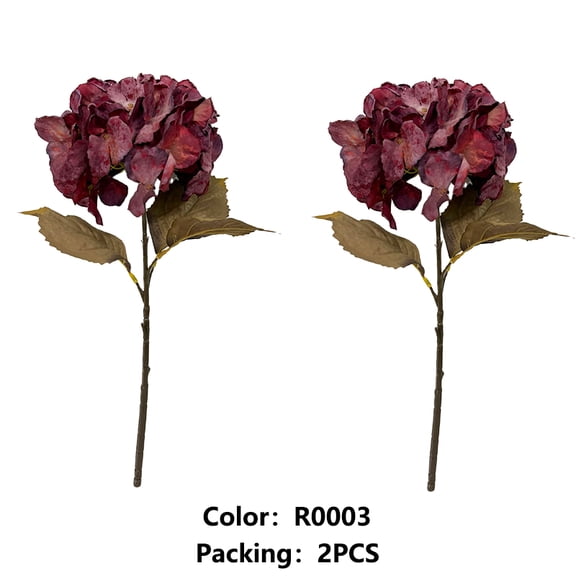 2pcs Hydrangeas Flowers19.29Inch, Artificial Silk Hydrangea with Stems Bouquets, Fake Hydrangeas Flowers Arrangement for Home Decor Party, Wedding Centerpieces Outdoor Decor