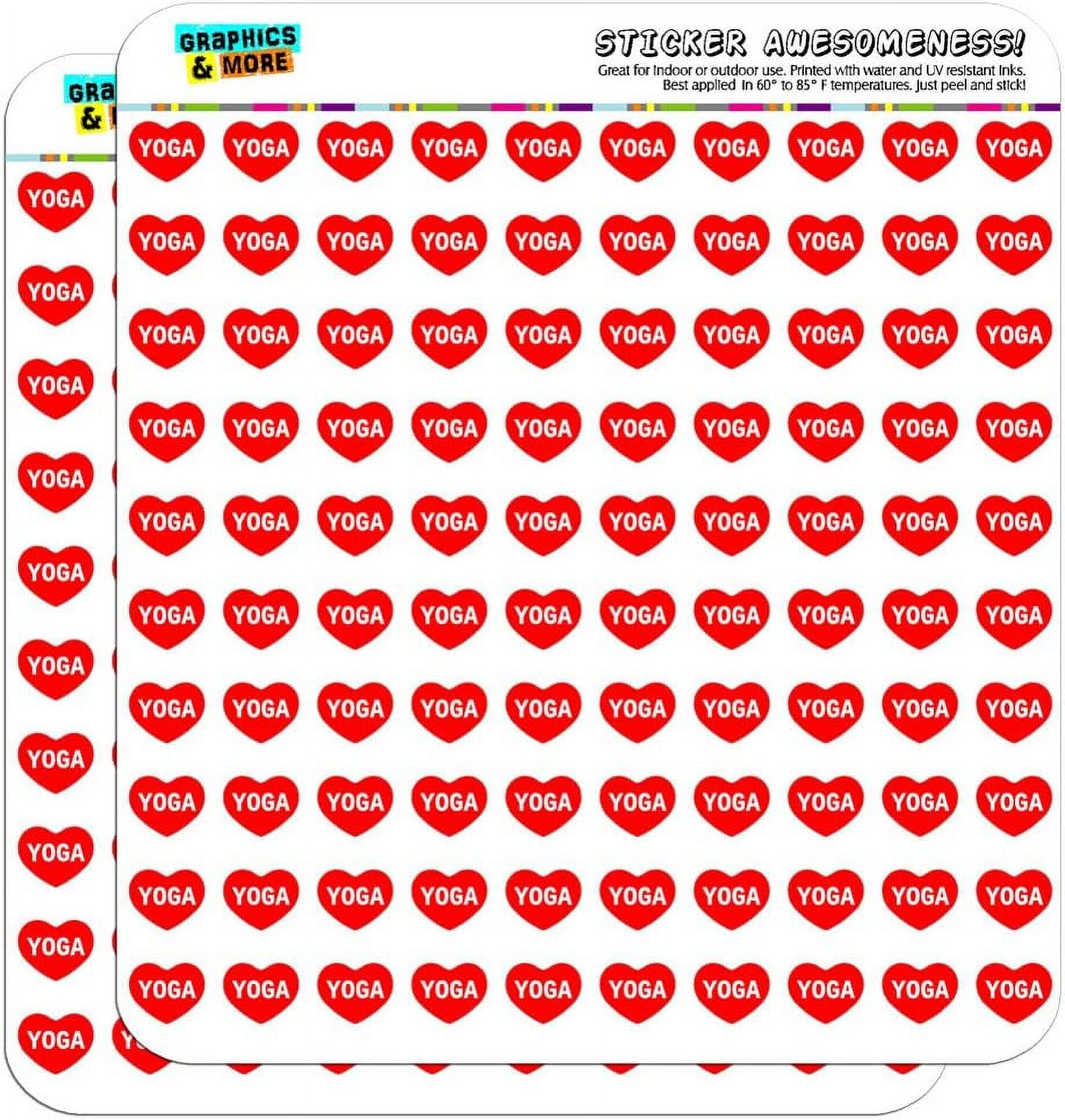 2pcs I Love Heart Yoga Planner Calendar Scrapbooking Crafting Stickers