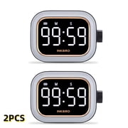 2pcs IDT-02 Digital Cooking Timer Large Backlit LCD Display Magnetic Rechargeable Adjustable Alarm Timers
