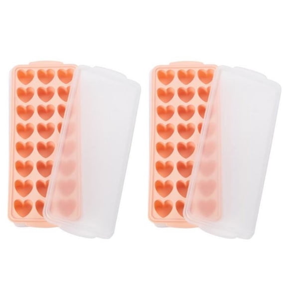 2pcs Ice Cube Mold Valentine's Day Heart-shaped Ice Cube Tray Multi-functional Chocolate Mold Pudding Mold Jelly Candy For Restaurants Pink Kitchen