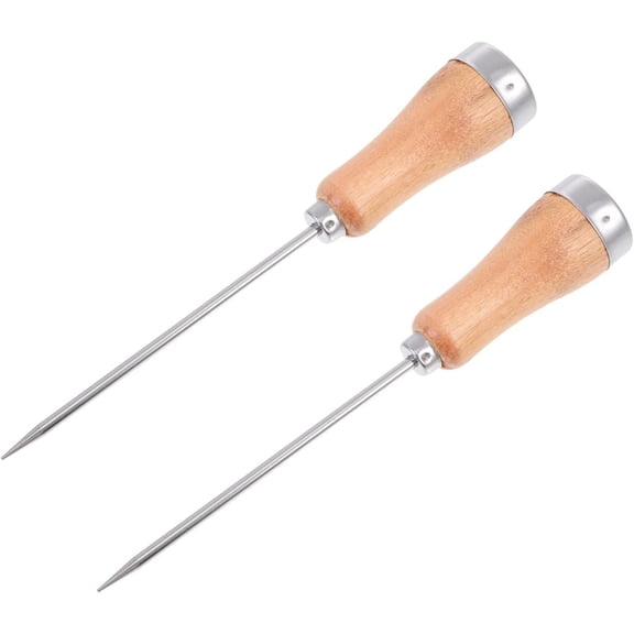 2pcs Ice Pick Japanese Tools Household Tools Fridge Freezer Cocktail Ice Pick Ice Pick for Bar Shower Khaki Stainless Steel Heavy Ice Picks for Kitchen Stainless Steel
