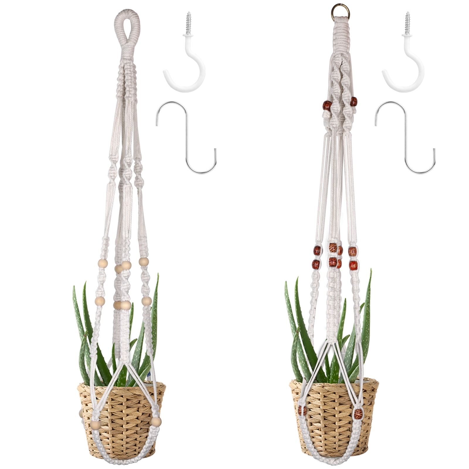 2pcs Indoor Outdoor Hanging Planter with Hooks, TSV Macrame Plant