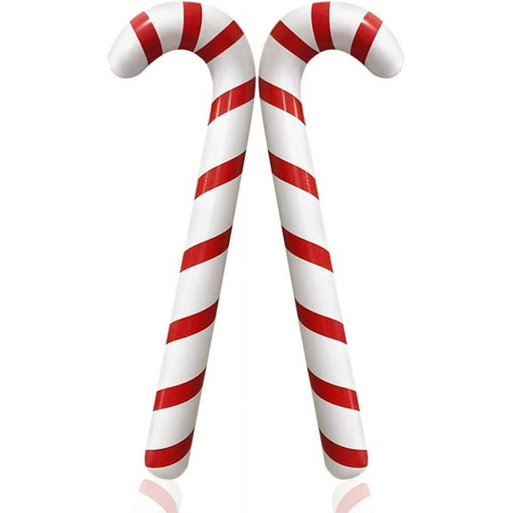 2pcs Inflatable Candy Canes Balloons for Christmas Candy Cane Decorations - Large Pool Floats Outdoor Candy Canes Balloons for Candy Cane Christmas Decorations