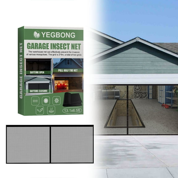 2pcs Insect Screen Mesh Door, Anti-Mosquito Door Mesh Screen, Car Upgrade Double Door Self Sealing Fiberglass Mesh - Garage Door Screen, Insect Screen Door, Insect Screen Mesh