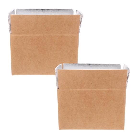 2pcs Insulated Shipping Box With Aluminum Foil Liner Cooler Packaging Paper Boxes Thermal Insulation Shipping Box For Cold Food
