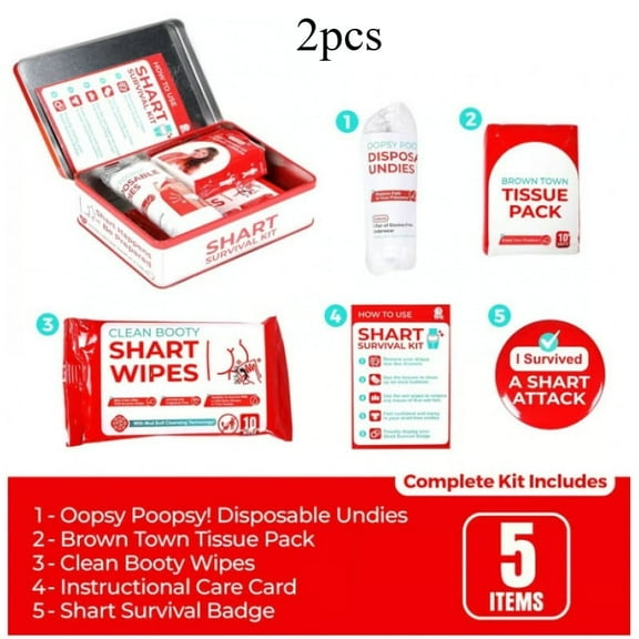 2pcs Interesting Emergency Poop Kit Gift Set