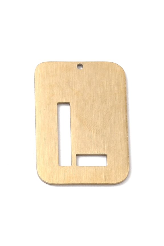 2pcs Ion Plating(IP) 304 Stainless Steel Pendants Rectangle with Alphabet Hollow Letter.L 32x22x1mm Hole: 1.5mm 2pcs