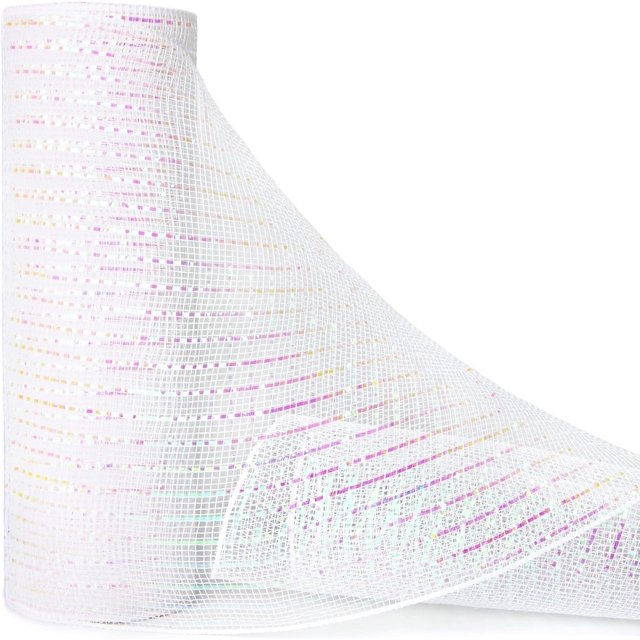 2pcs Iridescent Mesh White (10 Yards) Craft Floral Arrangement Wreath