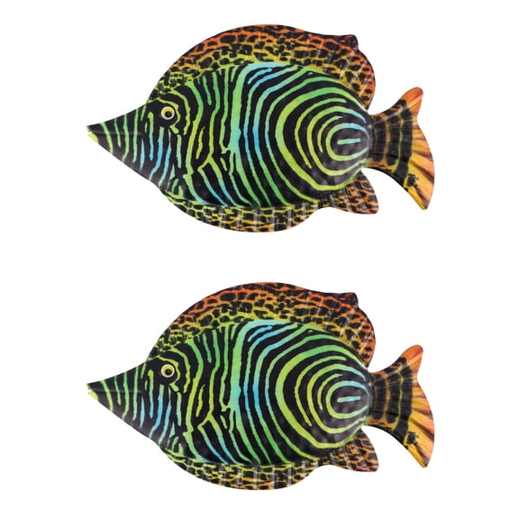 2pcs Iron Fish Hanging Ornament Ocean Wall Art Decor Metal Sculpture Decoration