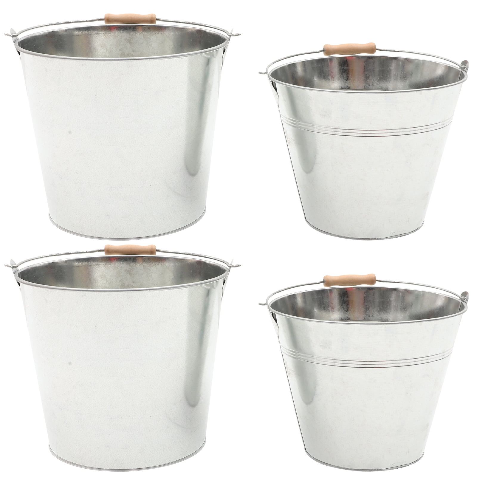 2pcs Iron Storage Buckets Fireplace Ash Buckets Charcoal Barrels Iron