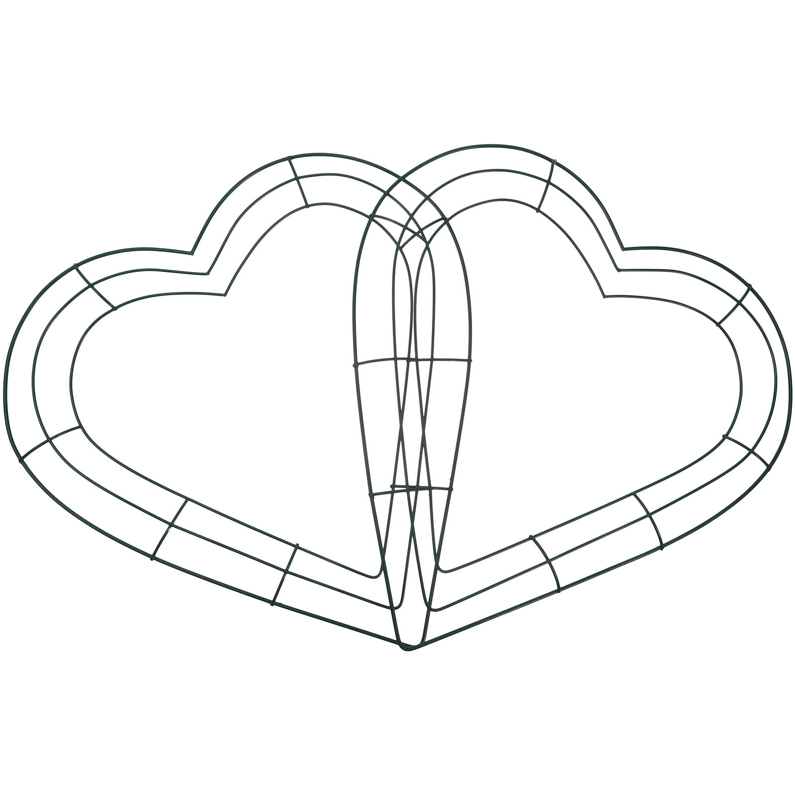 2pcs Metal Iron Wire Wreath Frames for Heart-Shaped Wreath Garland Making Craft Supplies