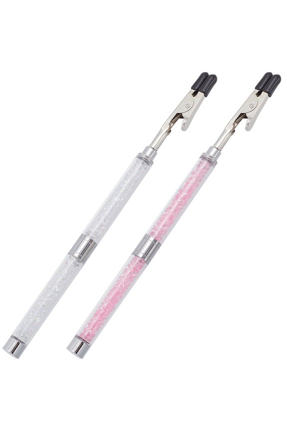 2pcs Iron and PVC and Acrylic Memo Clips Bracelets Helpers Bracelets Assistant Clips Jewelry Fastening Tool Mixed color 18x0.8-10.5cm 1pc/color