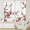 thumbnail image 1 of 2pcs Japanese Cherry Blossom Moon Minimalist Curtains for Living Room Bedroom Study r Curtain Modern Kitchen Window Curtains, 1 of 5