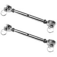 2pcs Jaw and Jaw Turnbuckle Stainless Steel Turnbuckle Hook Wire Clip