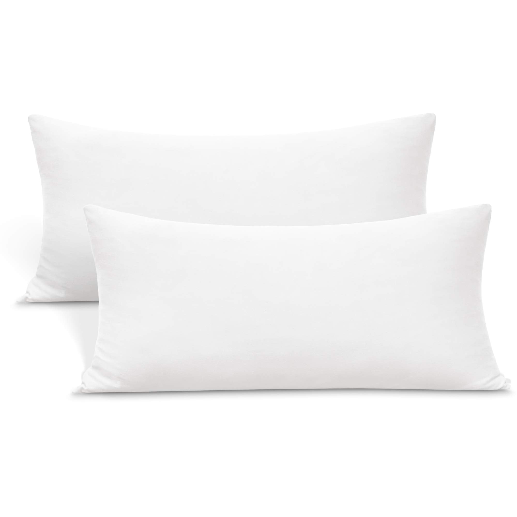 2pcs Jersey Knit Pillow Cases,White Pillowcases with Envelope Closure